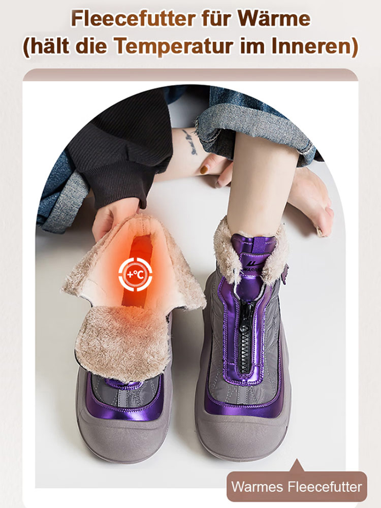 【Warm & trocken bei -30°C】Superleichte und bequeme Damen-Winterstiefel aus dickem Leder