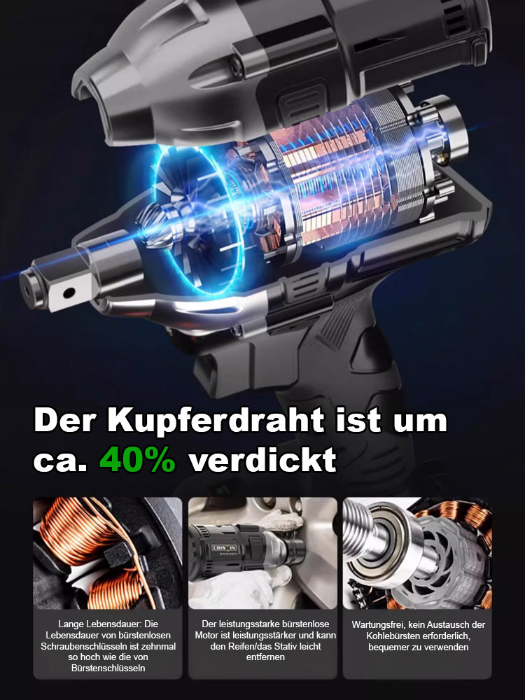 【Superkraft-Schraubenschlüssel】Elektrischer Lithium-Akku kabelloser Schraubenschlüssel