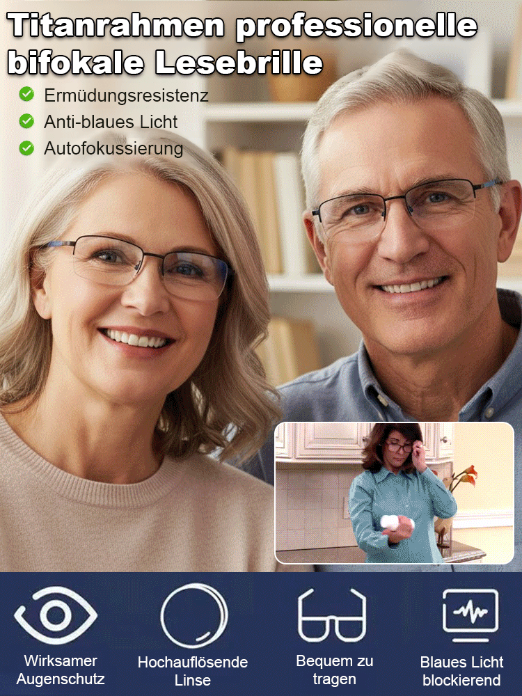 Titanrahmen professionelle bifokale Lesebrille