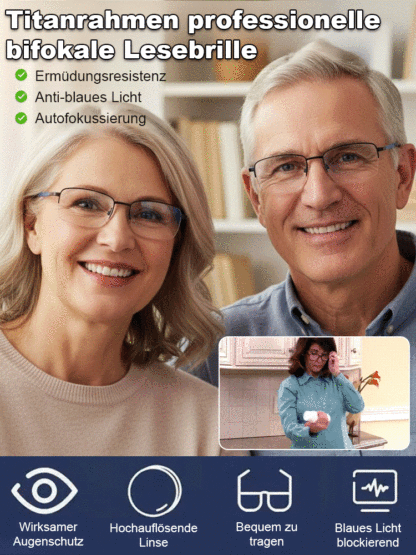 Titanrahmen professionelle bifokale Lesebrille