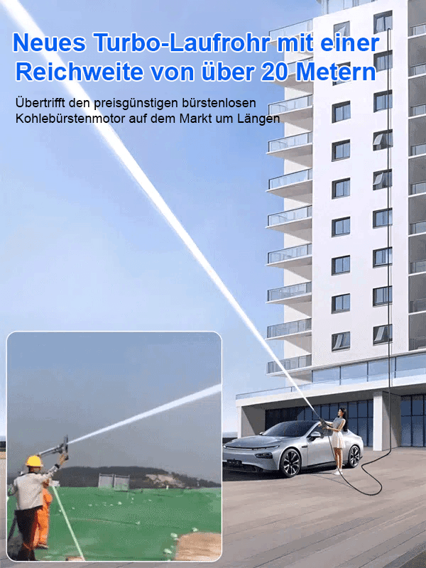 【1-Sekunden-Reichweite: 20 Meter】Kabelloser Hochdruck-Wasserstrahl