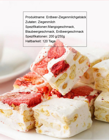 【Natürliche Zutaten】Gefriergetrockneter Erdbeer-Ziegenmilch-Soufflé-Kuchen