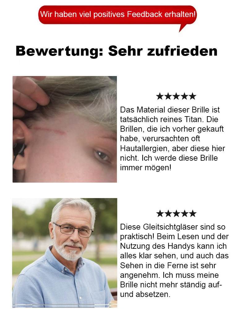 Titanrahmen professionelle bifokale Lesebrille