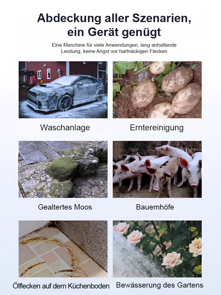 【1-Sekunden-Reichweite: 20 Meter】Kabelloser Hochdruck-Wasserstrahl