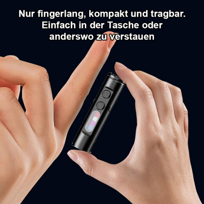 【Taschenlampe + Feuerzeug + Fensterbrecher】Schlüsselanhänger starker Licht aufladbare Mini-Taschenlampe