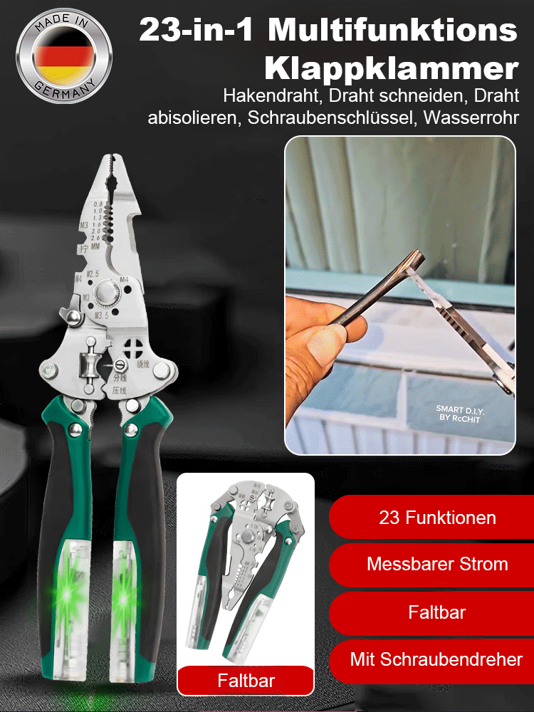  [Mit Elektrischem Licht] 23-in-1 Multifunktions-Klappklammer