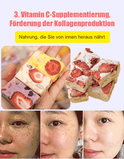 【Natürliche Zutaten】Gefriergetrockneter Erdbeer-Ziegenmilch-Soufflé-Kuchen