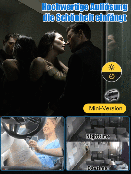 【Amerikas neueste Technologie】 Intelligente hochauflösende ultrakompakte Nachtsichtkamera! Lässt sich nahtlos überall installieren – zu Hause, im Büro, im Fahrzeug.