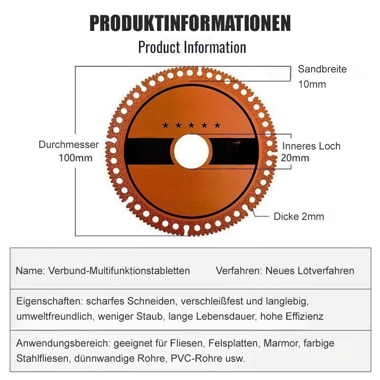 Industriequalität scharfe und verschleißfeste multifunktionale Trennscheiben