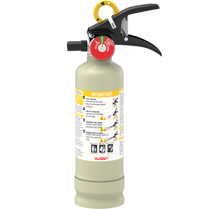 Ougist 2.5 lb ABC Dry Powder Fire Extinguisher – 1A:10B:C Rated | Portable Grey Fire Extinguisher for Home, Kitchen & Car | Easy-Grip Handle & Quick Release | Model FF1KG
