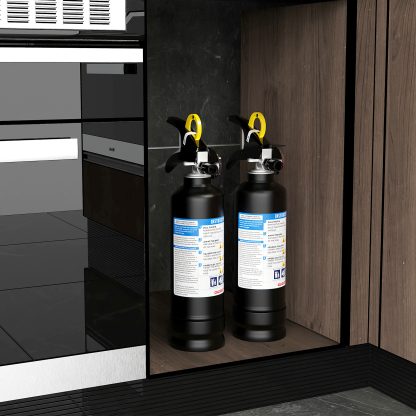 Ougist 2.5 lb ABC Dry Powder Fire Extinguisher – 1A:10B:C Rated | Portable Black Fire Extinguisher for Home, Kitchen, Car & Office | Easy Grip & Quick Release | Model FF1KG