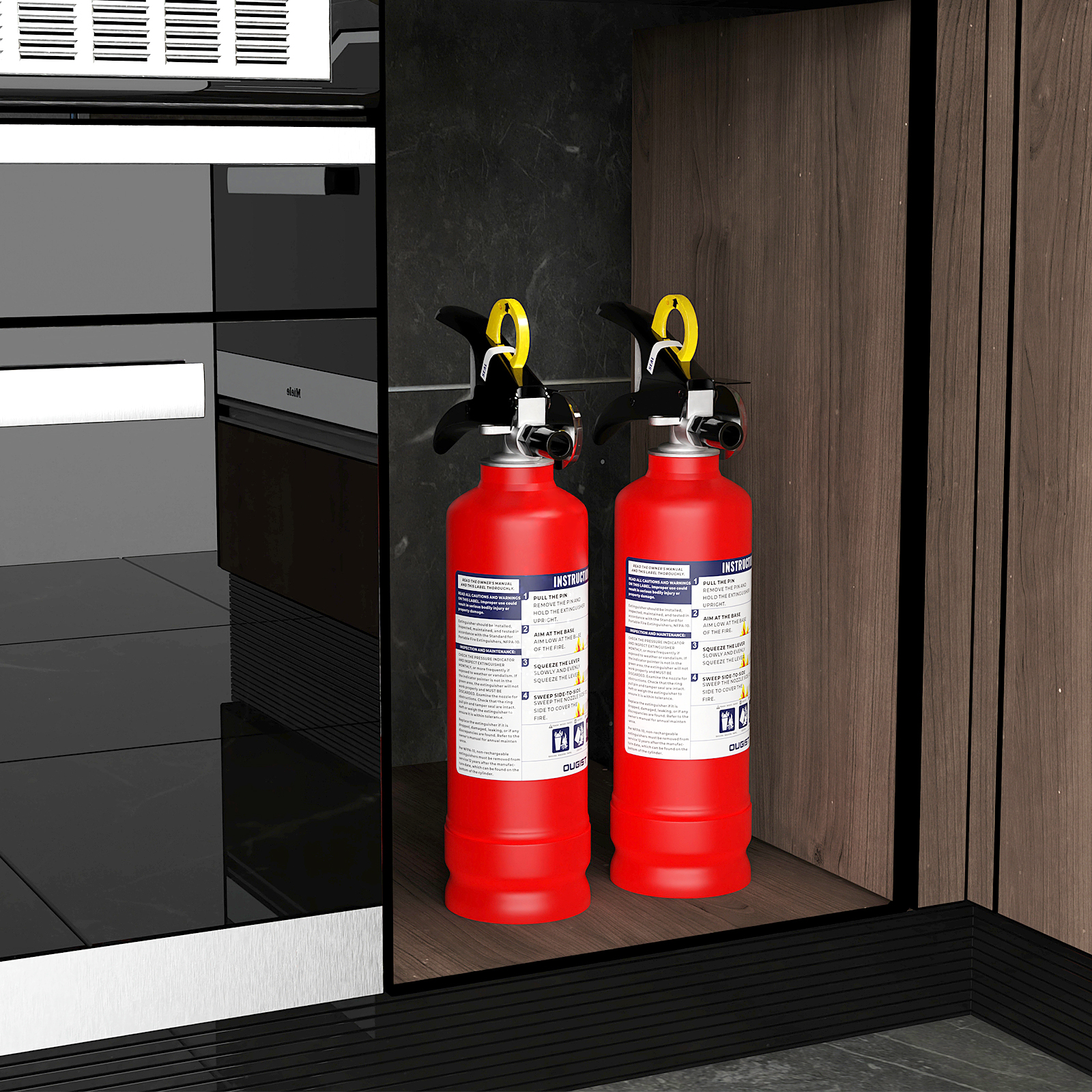 Ougist 2.5 lb ABC Fire Extinguisher – 1A:10B:C Rated | Compact Dry Chemical Fire Extinguisher for Home, Car, Kitchen & Boat | Quick-Release Handle | Model FF1KG