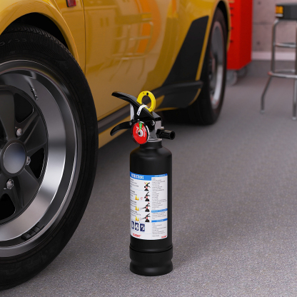 Ougist 2.5 lb ABC Dry Powder Fire Extinguisher – 1A:10B:C Rated | Portable Black Fire Extinguisher for Home, Kitchen, Car & Office | Easy Grip & Quick Release | Model FF1KG