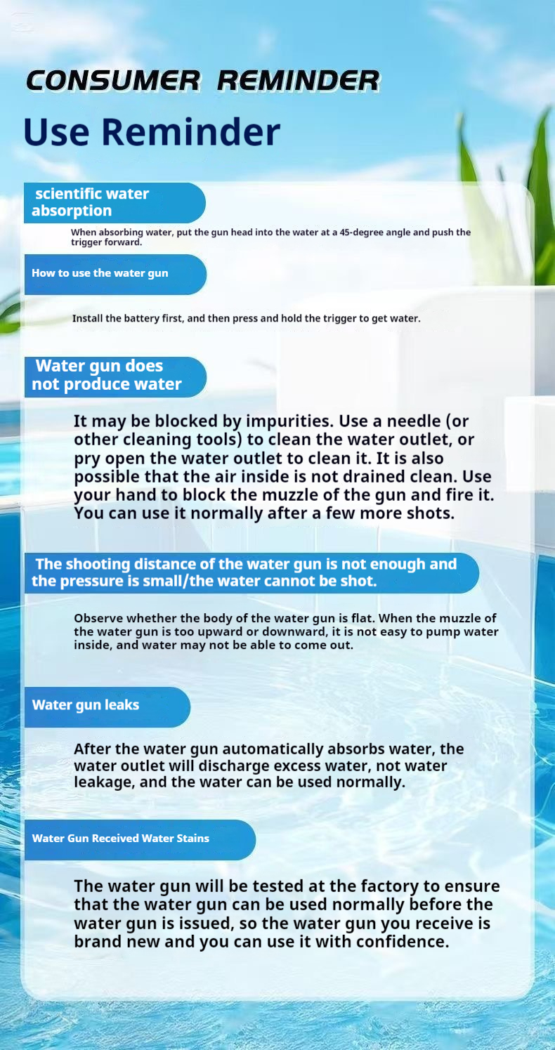 New toy electric continuous high-pressure pulse water gun with ultra long range