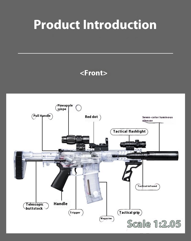 New transparent SLR electric continuous-firing water bullet gun