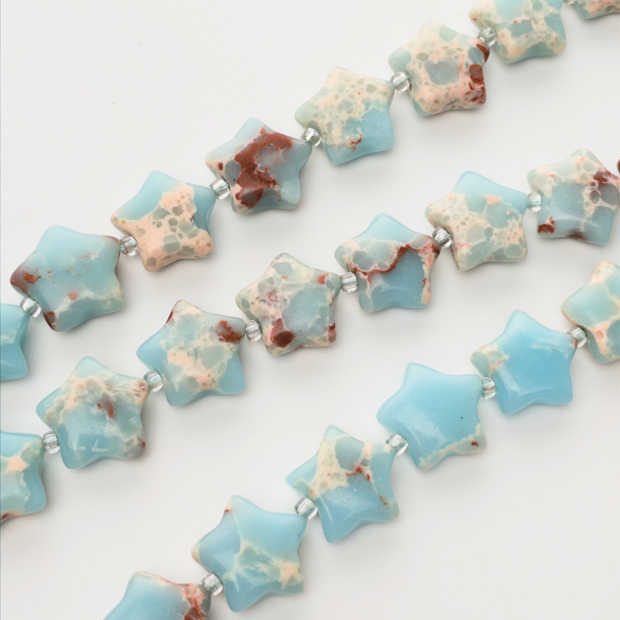 Starry Ocean: Natural Sea Sediment Jasper Star Necklace/Bracelet