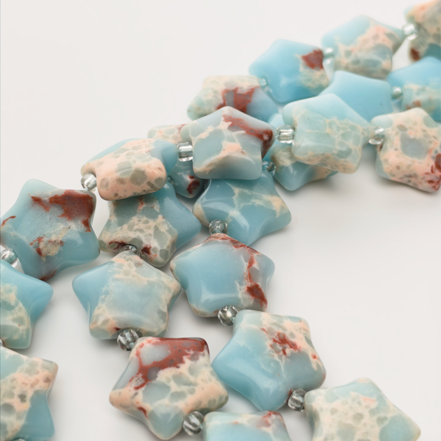 Starry Ocean: Natural Sea Sediment Jasper Star Necklace/Bracelet