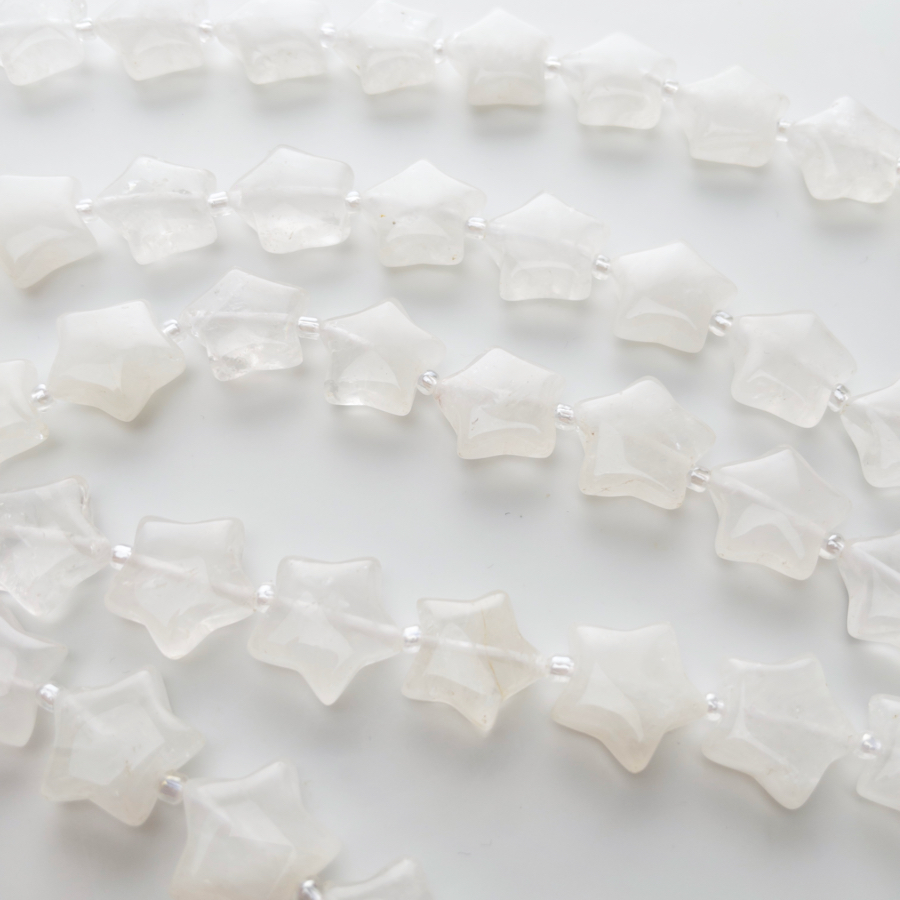 Moonlit Dreams: Natural Milky Quartz Star Bracelet