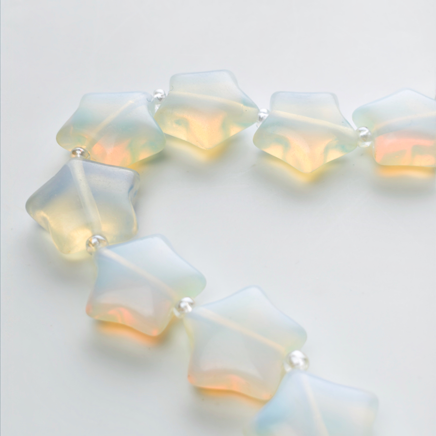 Aurora Glow: Iridescent Opalite Star Necklace
