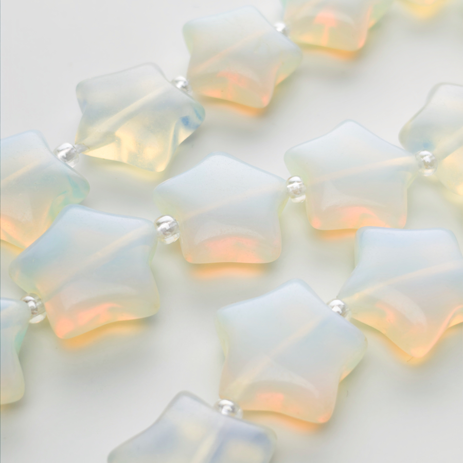 Aurora Glow: Iridescent Opalite Star Necklace