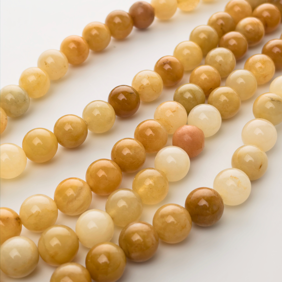 Golden Honey: Natural Yellow Chalcedony Beaded Bracelet