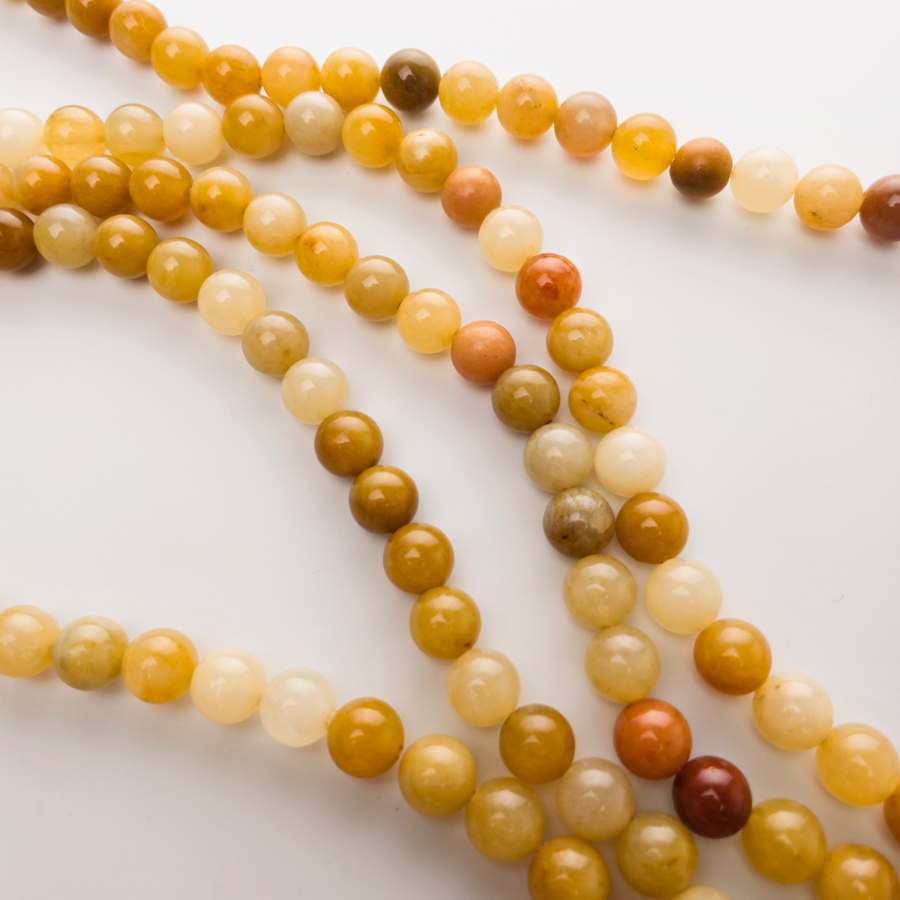 Golden Honey: Natural Yellow Chalcedony Beaded Bracelet