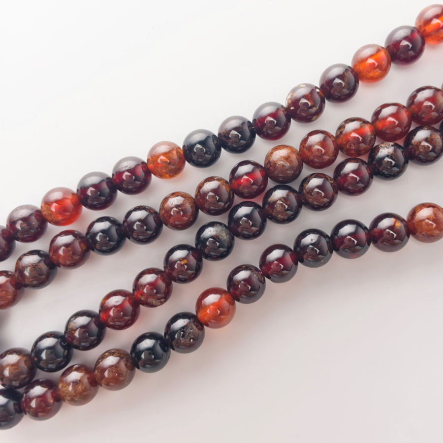 Red Garnet Beaded Bracelet - Natural Crystal for Vitality & Elegance 