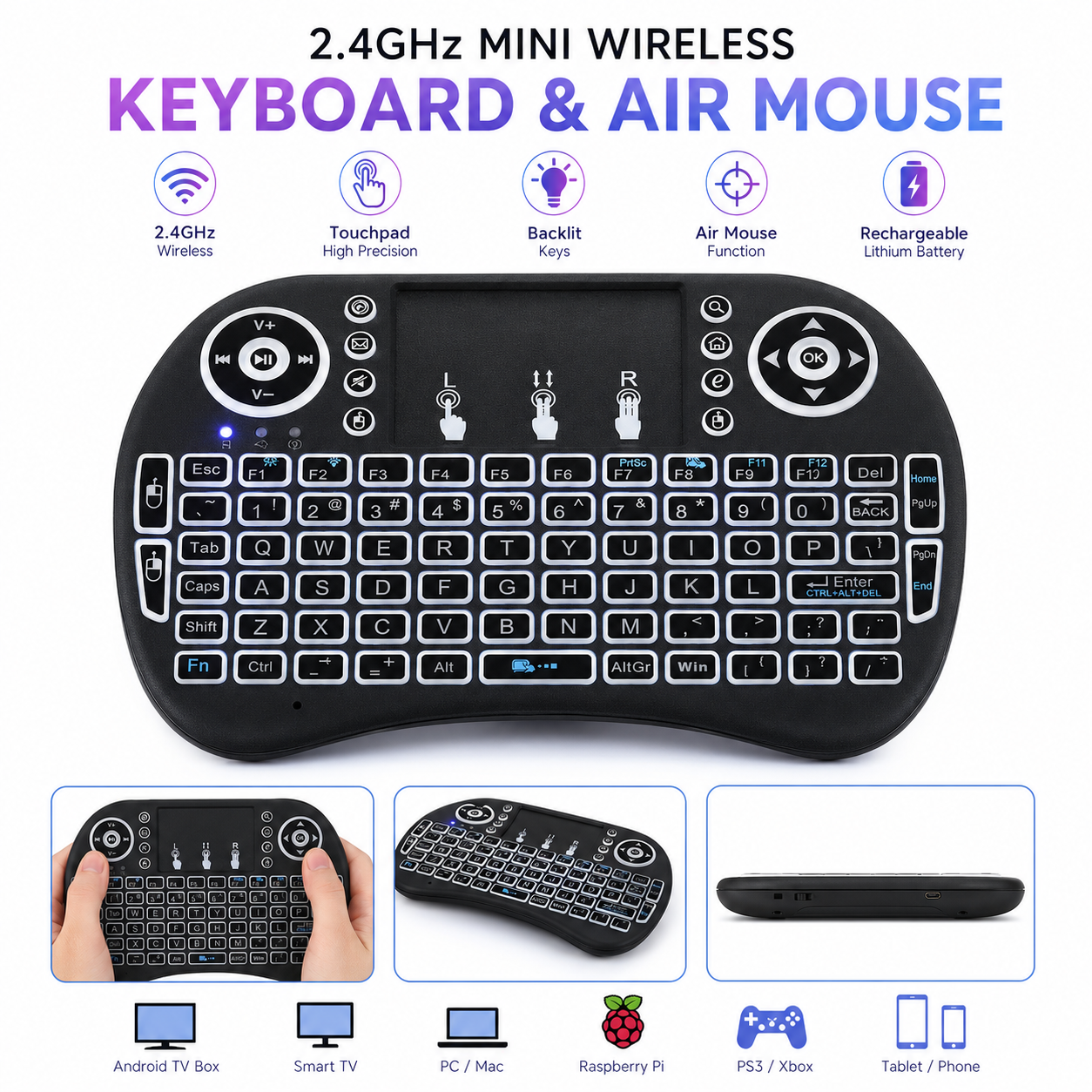 Mini Wireless Keyboard with Touchpad