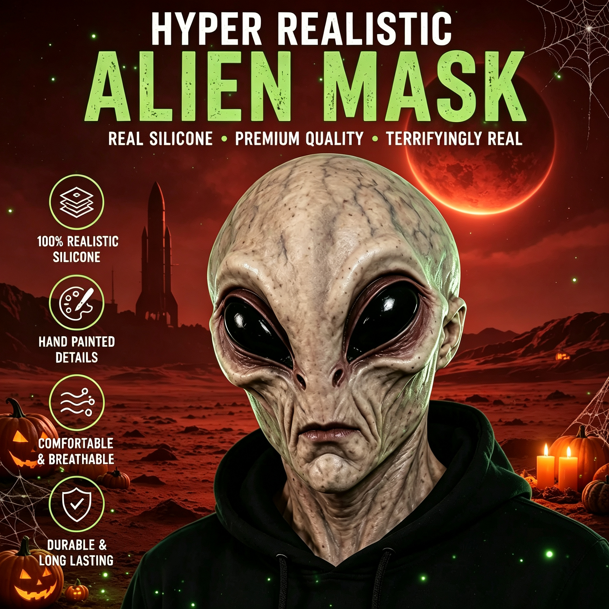 🎁Last Day Promotion 49% OFF🔥Lifelike Alien Silicone Mask