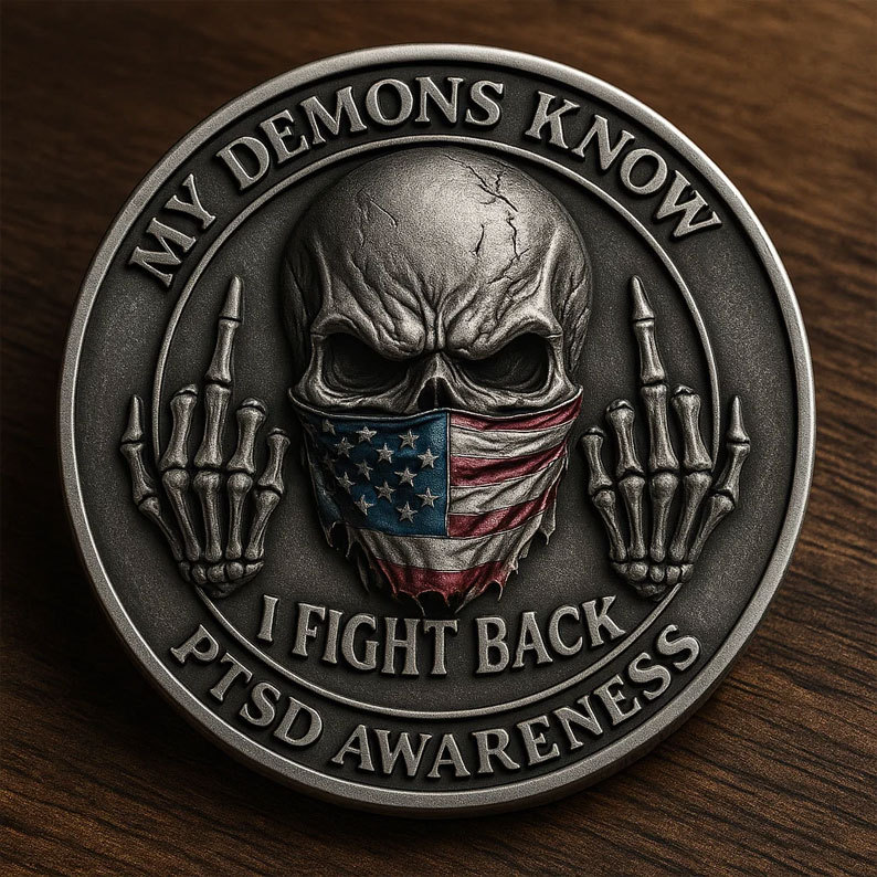 PTSD Awareness Veterans Challenge Coin