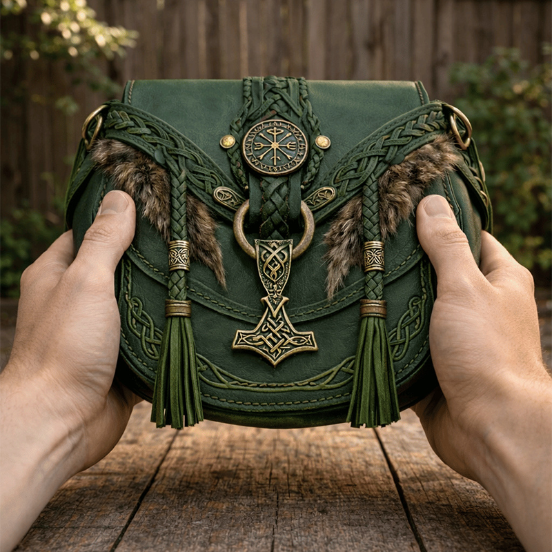 ⚔️ Carry the Spirit of the North-Handmade Magic Rune Crossbody Bag