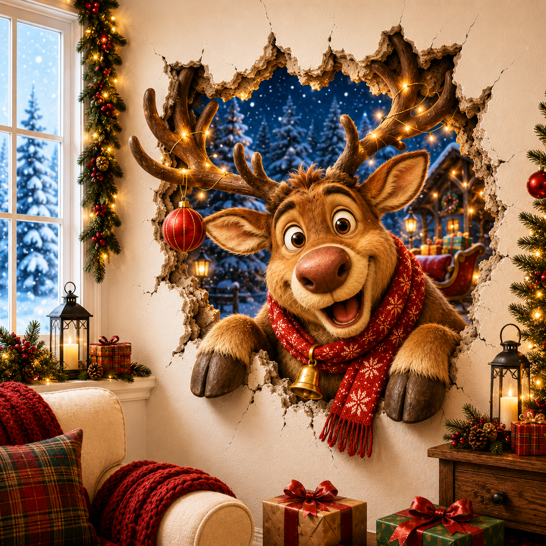 🔥Limited time 70% OFF -🎄🧱 Christmas Break-In 3D Wall Decal – Turn Your Wall Into A Holiday Surprise