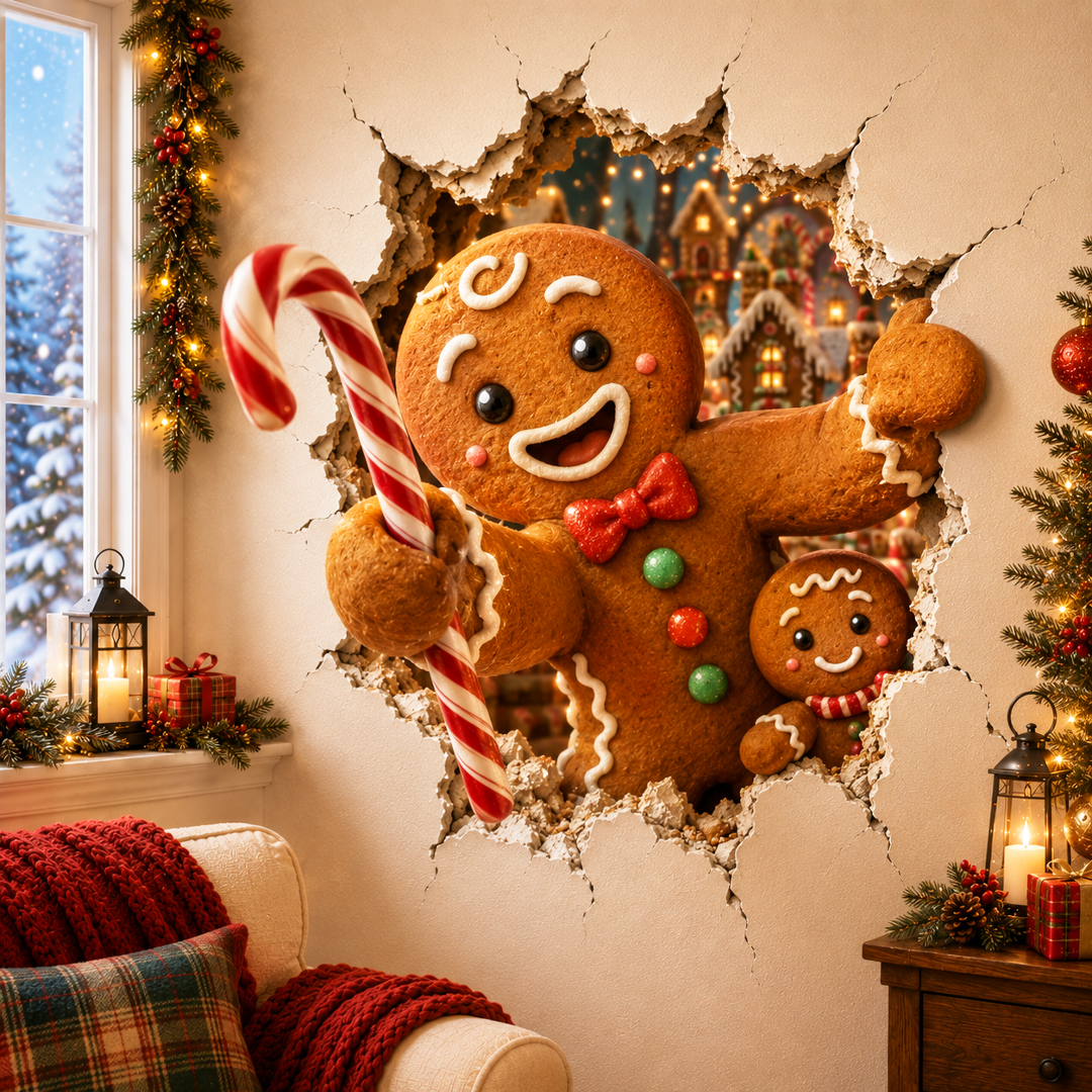🔥Limited time 70% OFF -🎄🧱 Christmas Break-In 3D Wall Decal – Turn Your Wall Into A Holiday Surprise