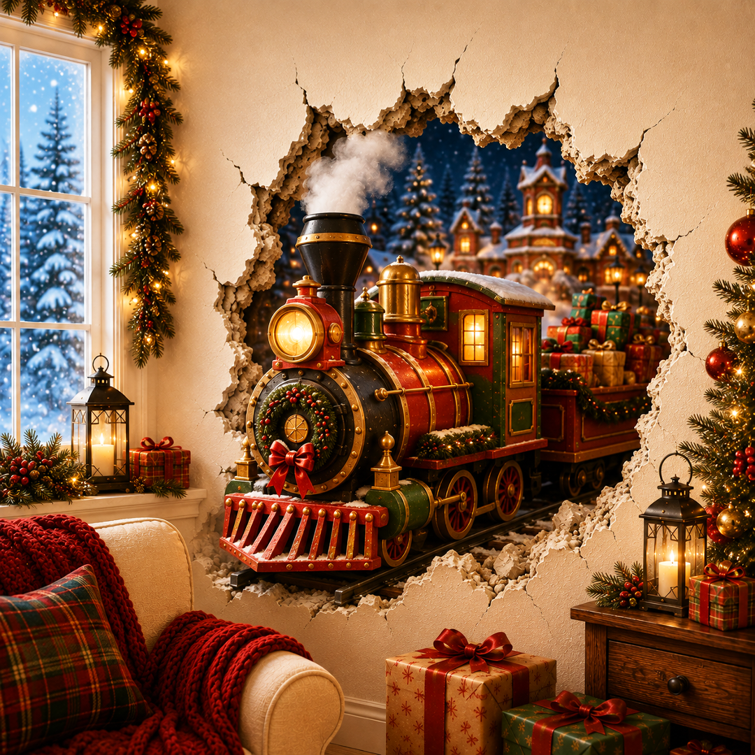 🔥Limited time 70% OFF -🎄🧱 Christmas Break-In 3D Wall Decal – Turn Your Wall Into A Holiday Surprise