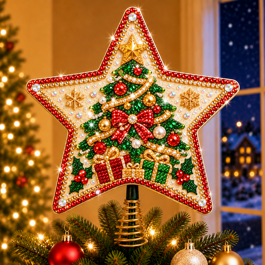 🔥Limited time 70% OFF -🎄✨ DIY Sparkling Christmas Star Tree Topper Kit – Create Your Own Shimmering Holiday Centerpiece