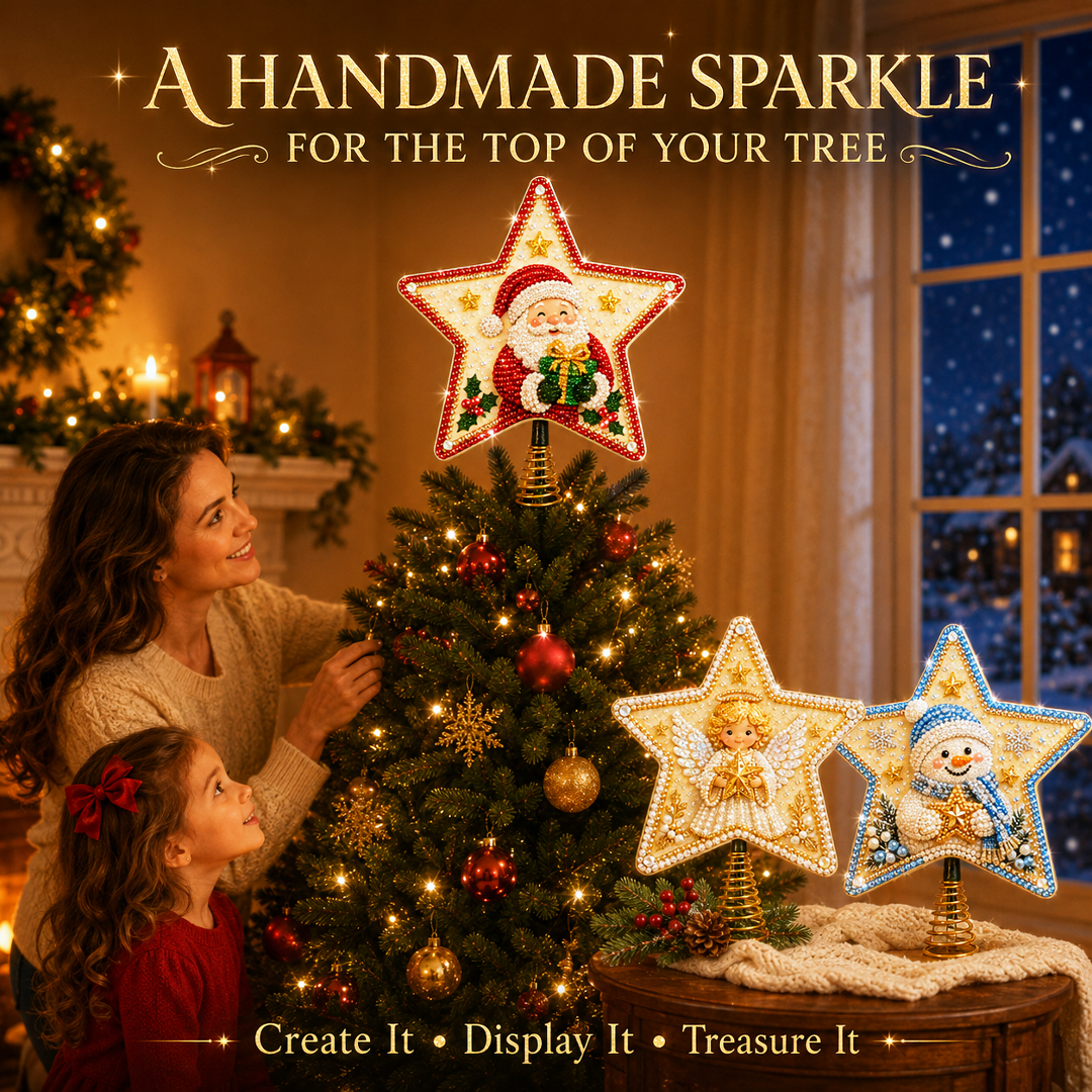 🔥Limited time 70% OFF -🎄✨ DIY Sparkling Christmas Star Tree Topper Kit – Create Your Own Shimmering Holiday Centerpiece