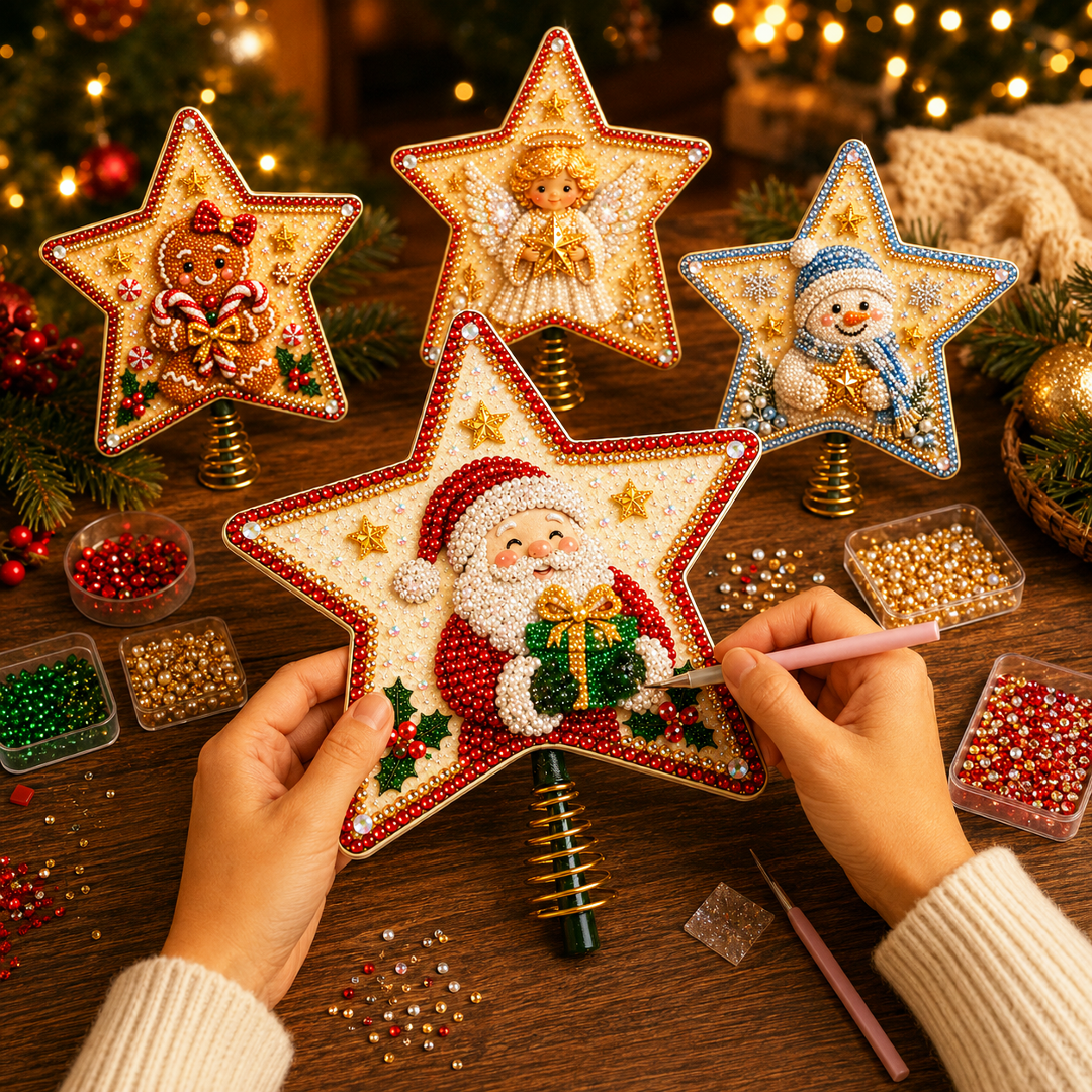 🔥Limited time 70% OFF -🎄✨ DIY Sparkling Christmas Star Tree Topper Kit – Create Your Own Shimmering Holiday Centerpiece