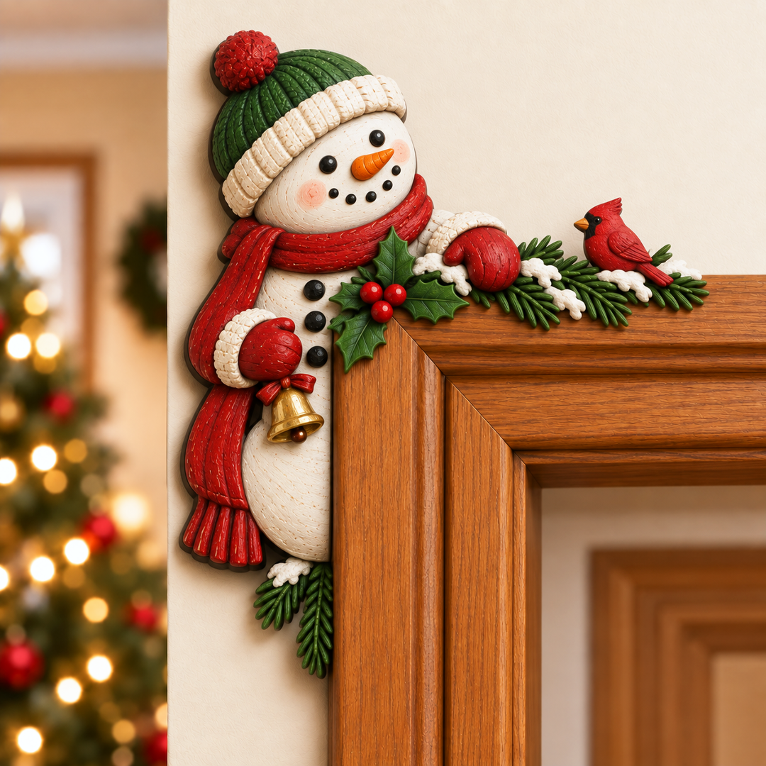 🔥Last 75pcs🎉-🎅🚪Christmas Peekaboo Door Frame Corner Decor – A Little Holiday Surprise Around Every Corner