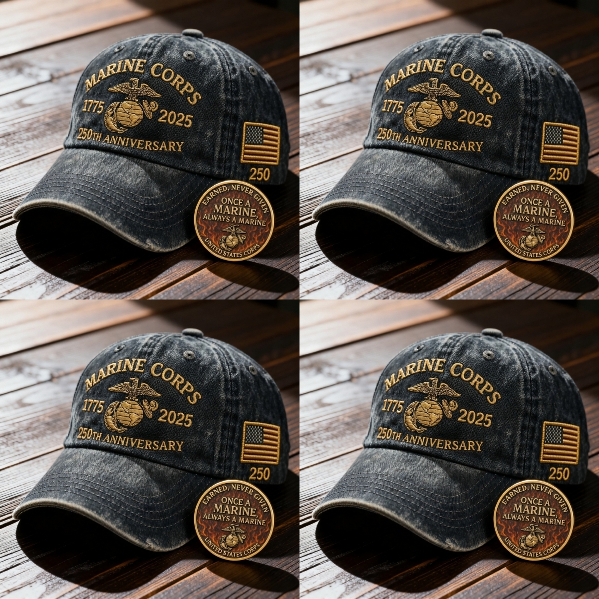 ❤️Veteran‘s Day Best Gift🌹Honoring 250th USMC Retro Washed Cap – Honor That Never Fades 🇺🇸🎁Free Symbolizes Honor Gift