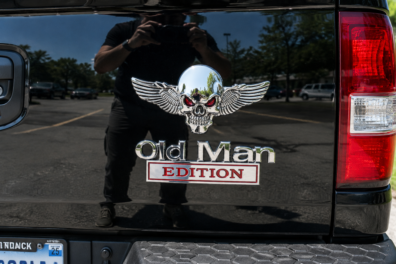 Old Man Edition Skull Metal Badge