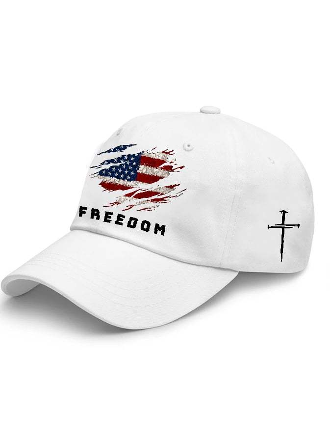 🔥LAST DAY 49% OFF - Unisex Freedom American Flag Print Baseball Cap