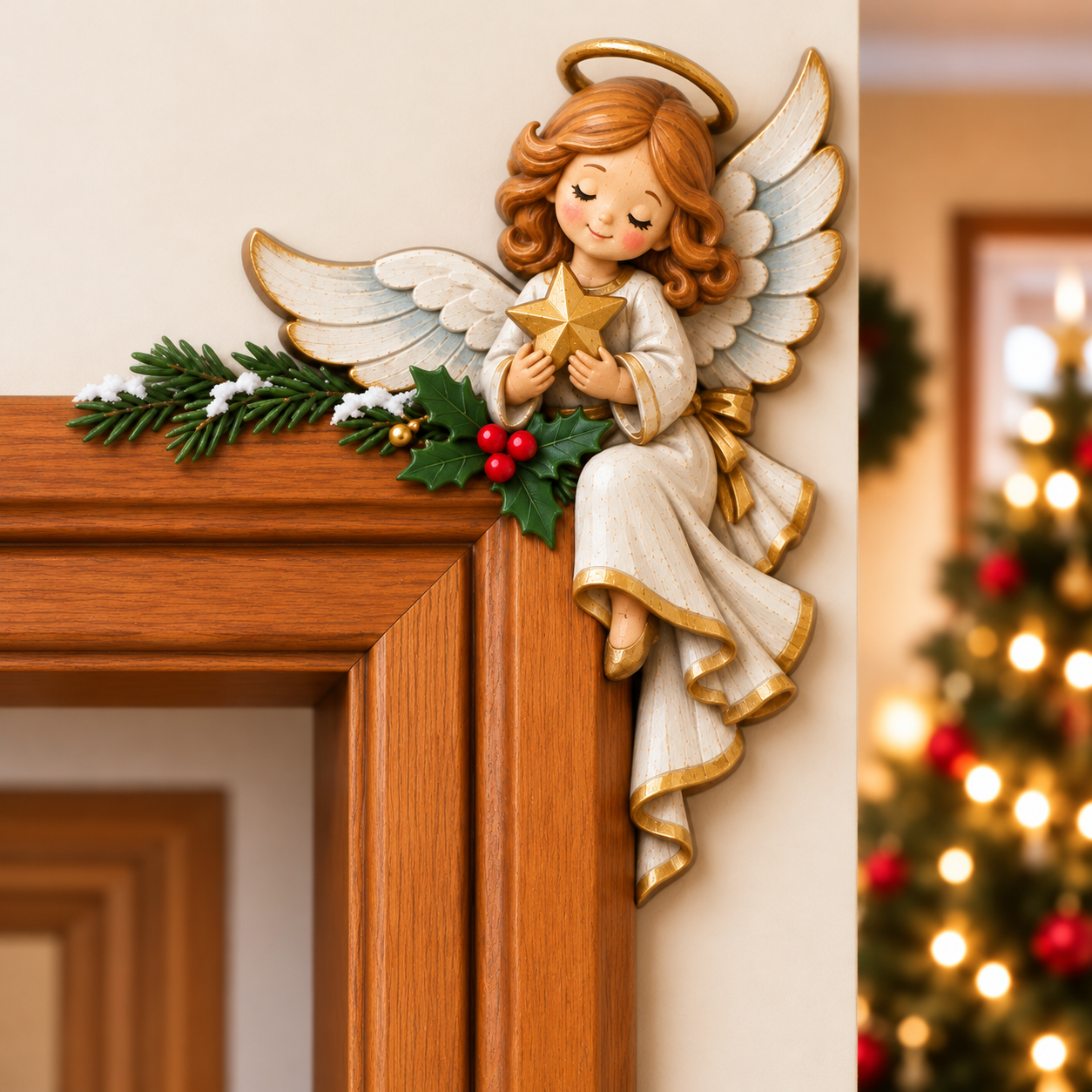 🔥Last 75pcs🎉-🎅🚪Christmas Peekaboo Door Frame Corner Decor – A Little Holiday Surprise Around Every Corner