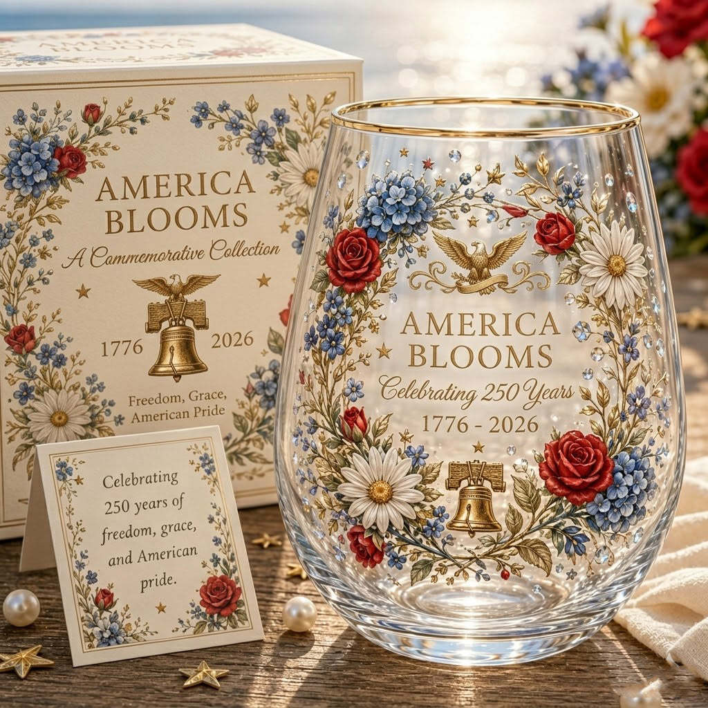 America 250th Anniversary Glass Tea Cup Collection