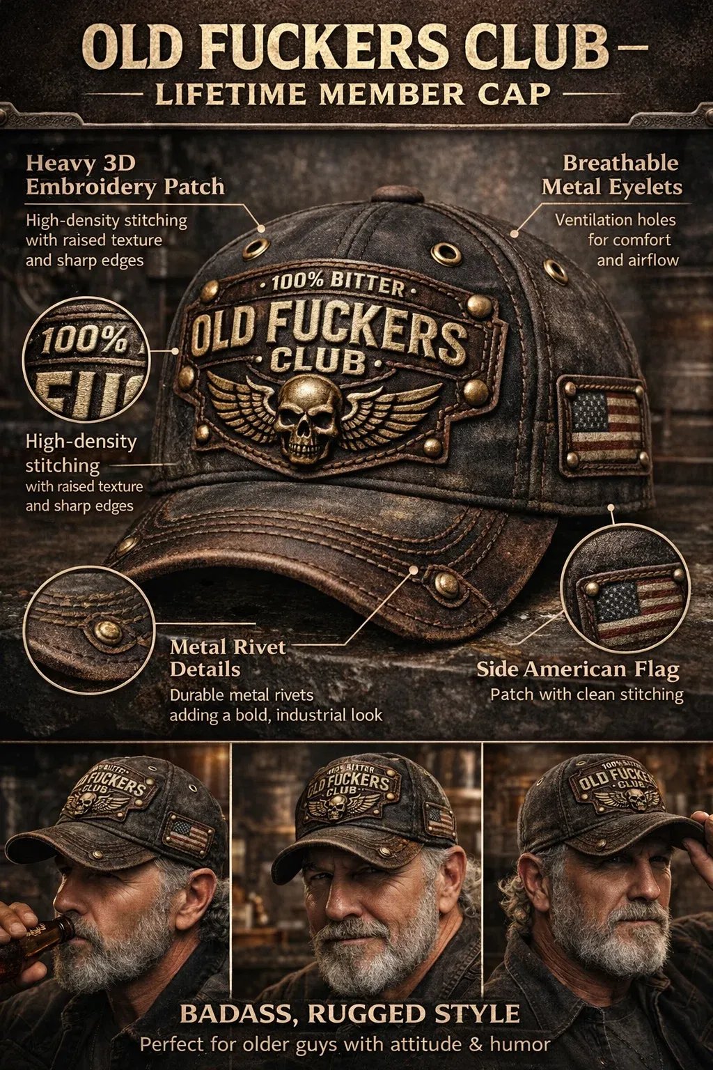🔥Last Day 49% OFF - Old Fuckers Club Vintage Baseball Cap