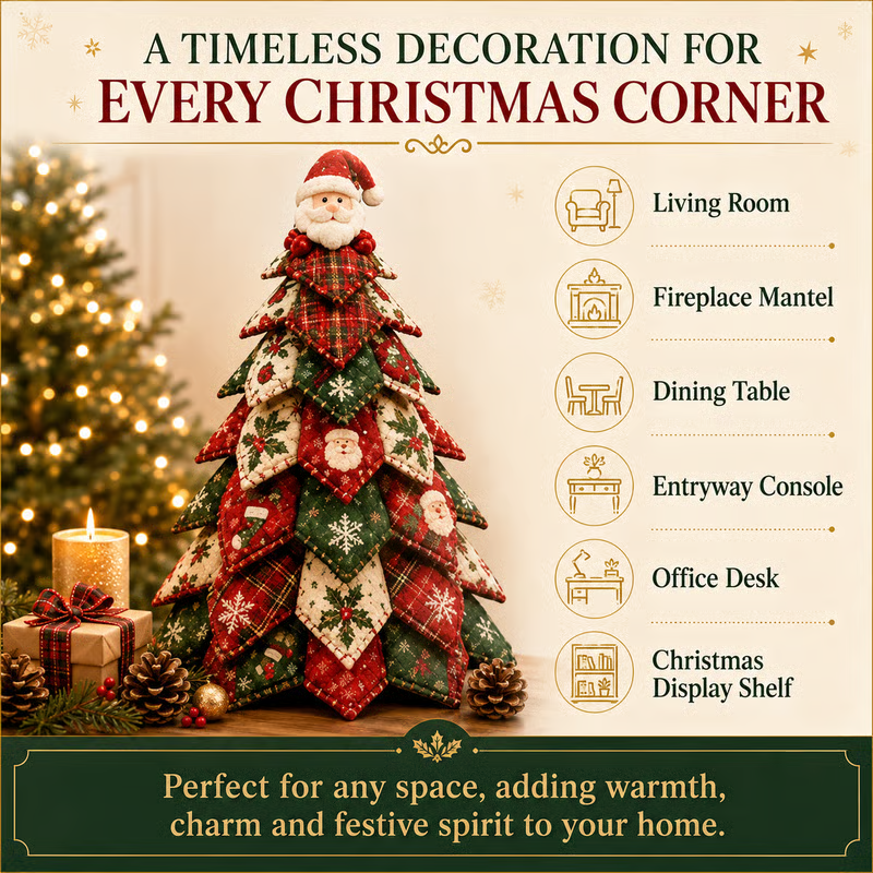 🔥LAST DAY 50% OFF - 🎄🧵DIY Quilted Christmas Tree Kit – Handmade Fabric Holiday Tabletop Tree Decor