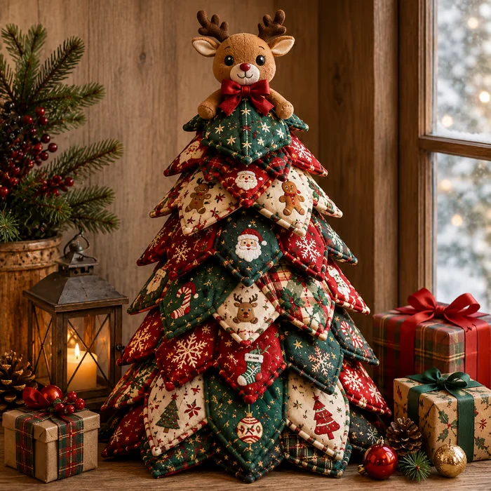 🔥LAST DAY 50% OFF - 🎄🧵DIY Quilted Christmas Tree Kit – Handmade Fabric Holiday Tabletop Tree Decor