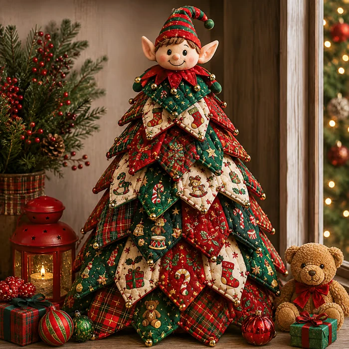 🔥LAST DAY 50% OFF - 🎄🧵DIY Quilted Christmas Tree Kit – Handmade Fabric Holiday Tabletop Tree Decor