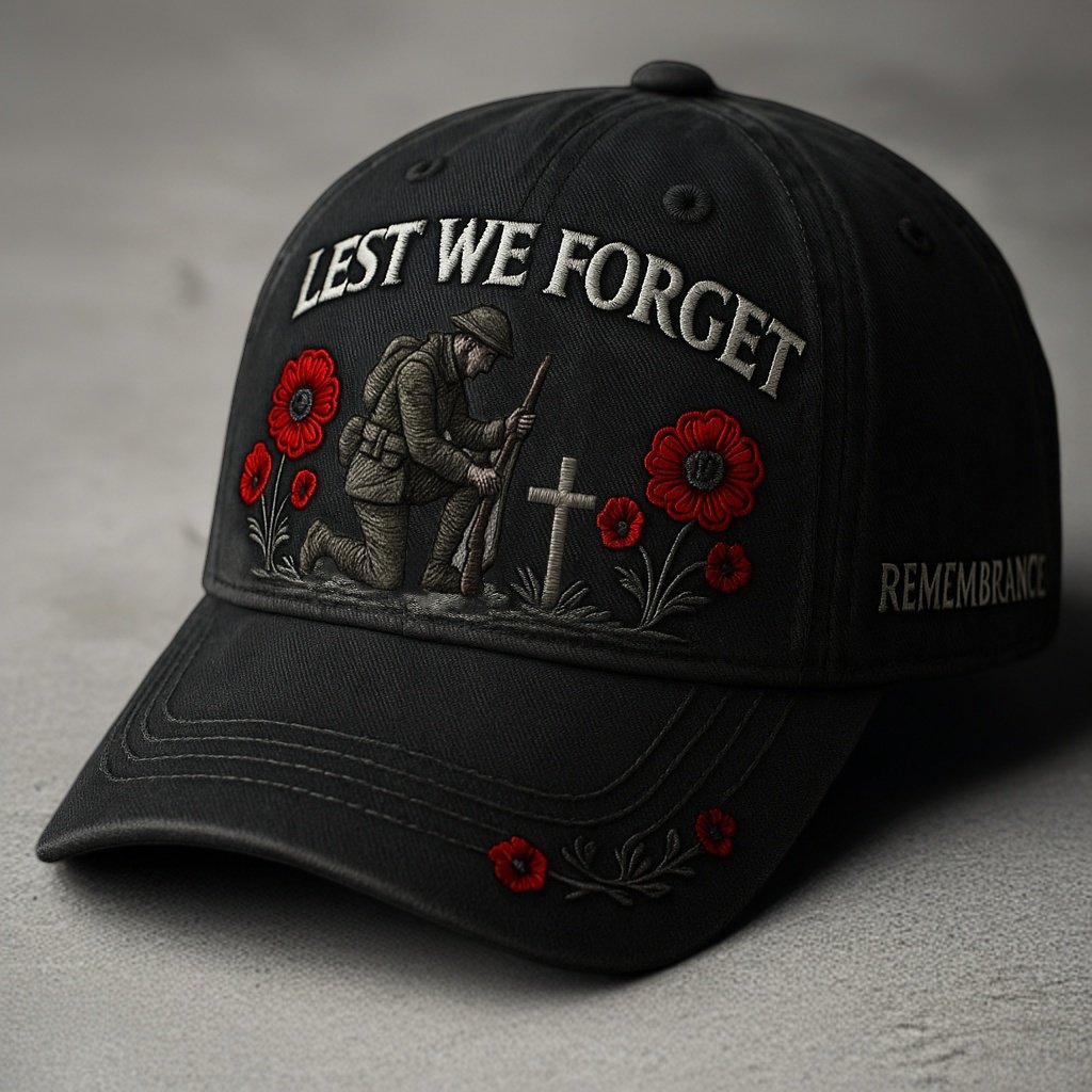 🌹3D Embroidery Heroes Never Forgotten Remembrance Cap ✝️ Keep Their Memory Alive