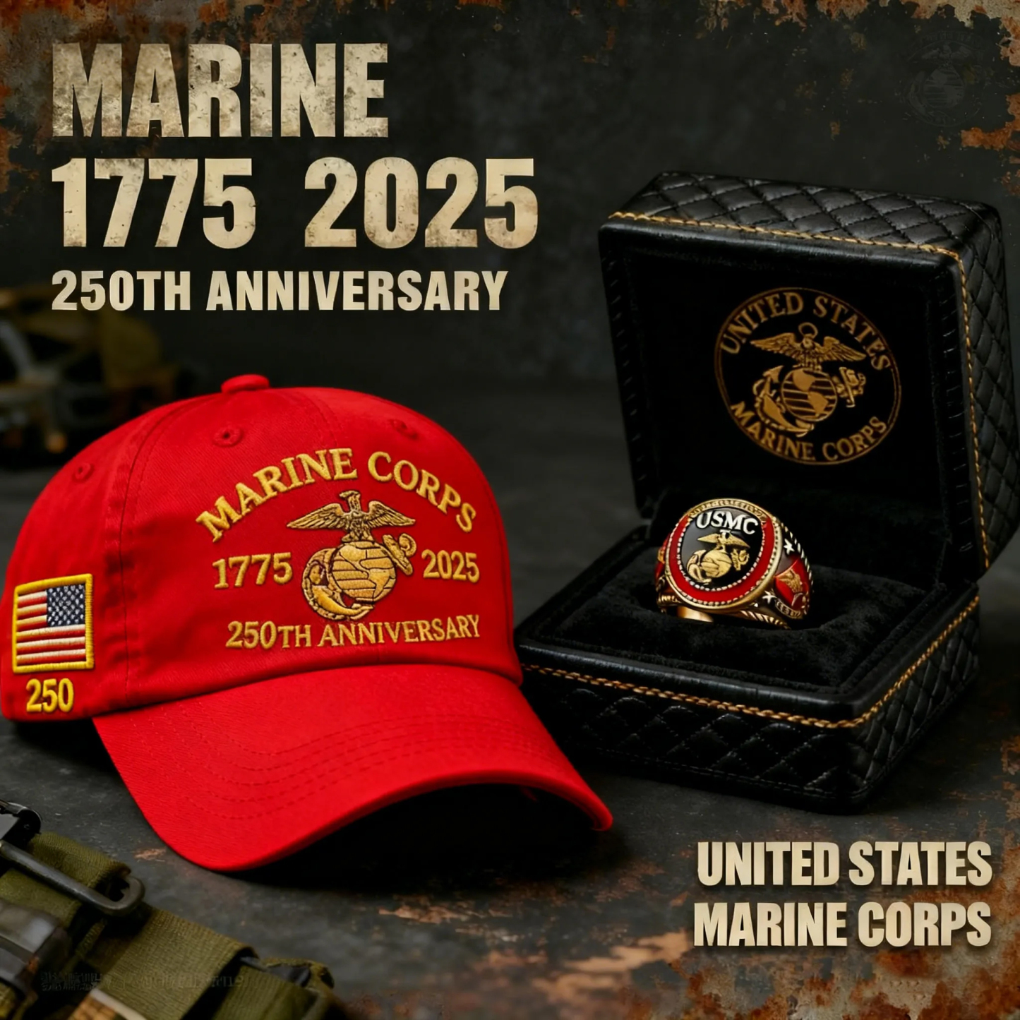 ❤️Veteran‘s Day Best Gift🌹Honoring 250th USMC Retro Washed Cap – Honor That Never Fades 🇺🇸🎁Free Symbolizes Honor Gift