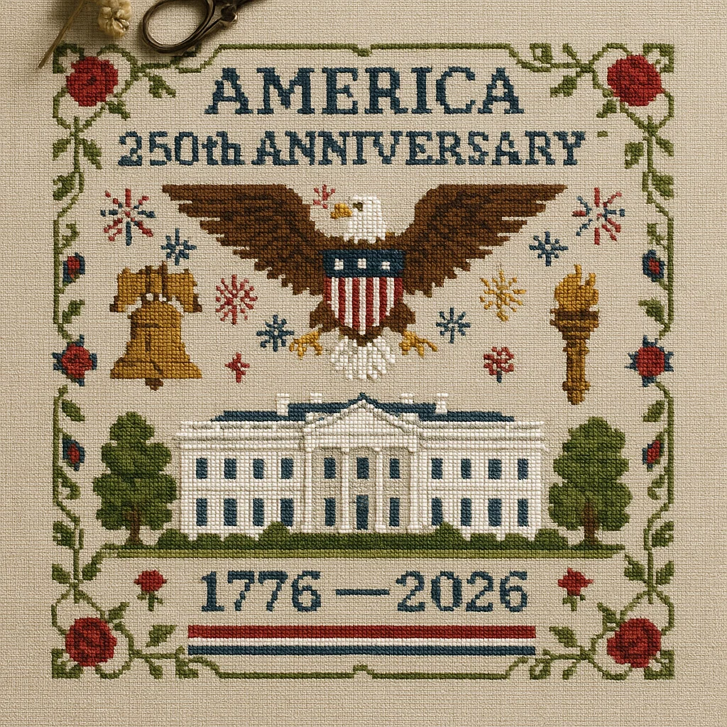 US 250th Anniversary Cross Stitch Kit
